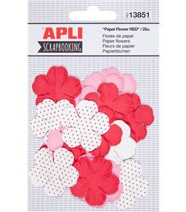 Flores de papel rojas surtidas 25uni. apli 13851 - 13851