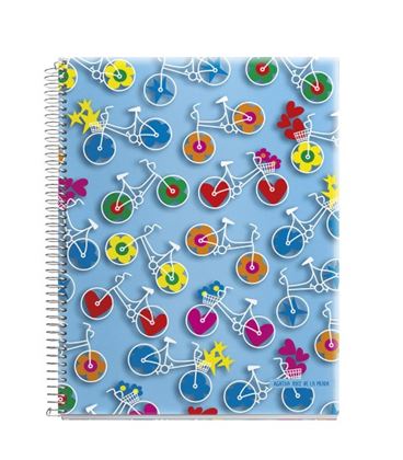 Cuaderno a7 5x5 120h microperforado pp bicicletas agatha miquelrius 47739 - 47727