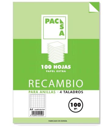 Recambio a4 4 anillas 4x4 100h 100grs pacsa 21050 - 21050