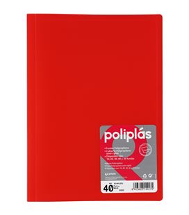 Carpeta 40 fundas fº roja translucida poliplas grafoplas 01441251 - 01441251