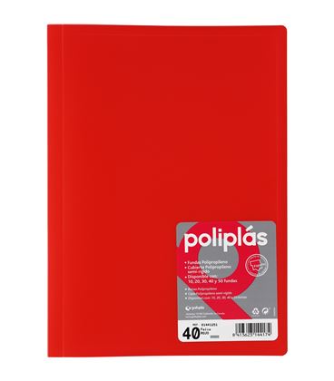 Carpeta 40 fundas fº roja translucida poliplas grafoplas 01441251 - 01441251