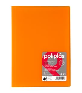 Carpeta 40 fundas fº naranja translucida poliplas grafoplas 01441252