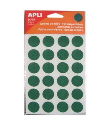 Gomet fieltro circulo grande 20mm verde 1h apli 12448 - 12448