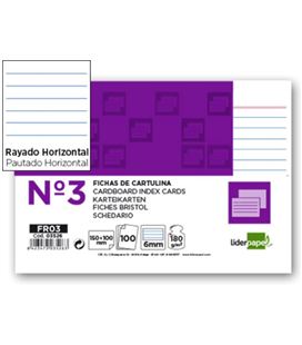 Ficha cartulina rayada nº3 100mmx150mm 100u liderpapel fr03 03526 - 03526