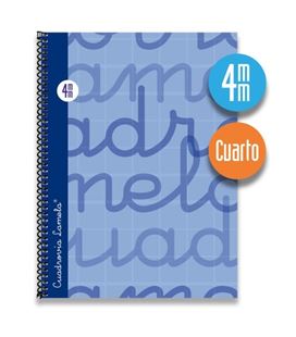 Cuaderno 4º 4mm 80h 70g t.dura azul lamela 7cte004a