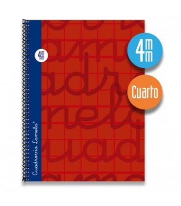 Cuaderno 4º 4mm 80h 70g t.dura rojo lamela 7cte004r - 7CTE004R