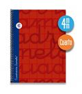 Cuaderno 4º 4mm 80h 70g t.dura rojo lamela 7cte004r