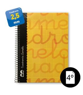 Cuaderno 4º 2,5mm 80h 70g tapa dura naranja lamela 7cte002n