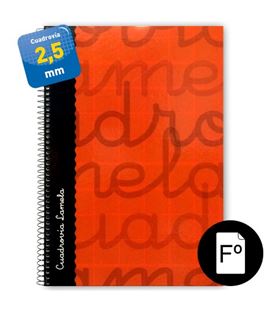 Cuaderno fº 2,5mm 80h 70g tapa dura rojo lamela 7fte002r 537348