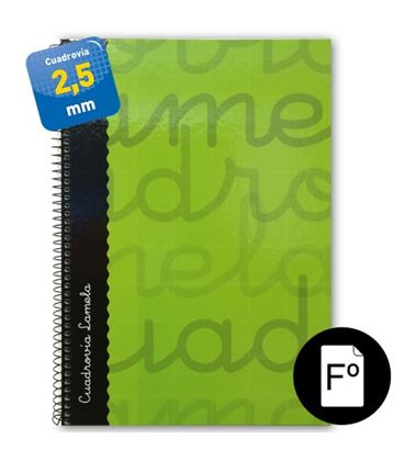 Cuaderno fº 2,5mm 80h 70g t.dura verde lamela 7fte002v 53735 - 7FTE002V