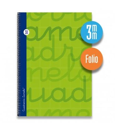 Cuaderno fº 3mm 80h 70g tapa dura verde lamela 7fte003v 537317 - 7FTE003V