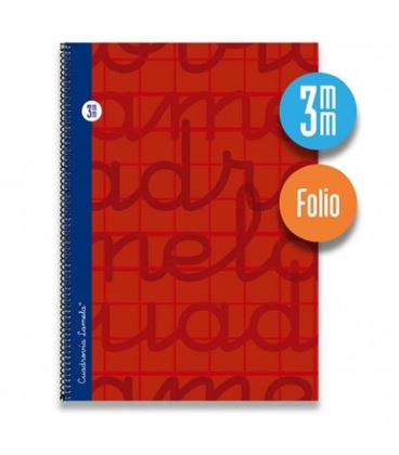 Cuaderno fº 3mm 80h 70g tapa dura rojo lamela 7fte003r 537300 - 7FTE003R