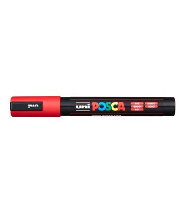 Rotulador 2,5mm rojo "15" pc-5m posca uni 916131 - PC-5M_RED