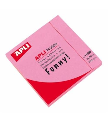 Nota adhesiva posit 75x75 100h rosa brillante apli 11898 - 11898