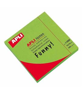 Nota adhesiva posit 75x75 100h verde brillante apli 11899