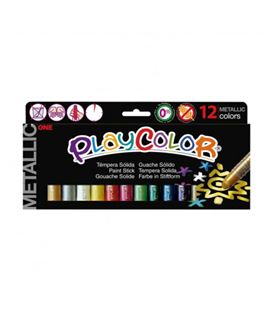 Tempera solida metallic one 12 und 10grs colores playcolor 10121