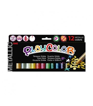 Tempera solida metallic one 12 und 10grs colores playcolor 10121 - 111482