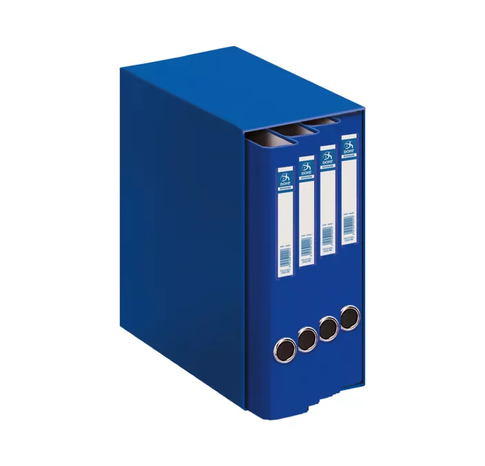 MODULO 4 CARPETAS 2 ANILLAS Fº 25MM AZUL OFICOLOR DOHE 09451