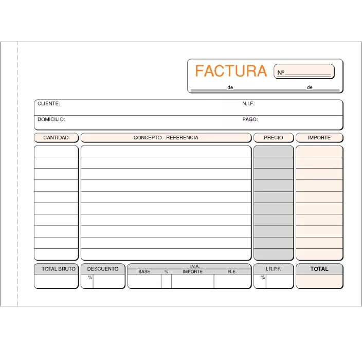 TALONARIO FACTURA 4º APAISADO 50H ORIGINAL+2COPIAS LOAN T-66 430662