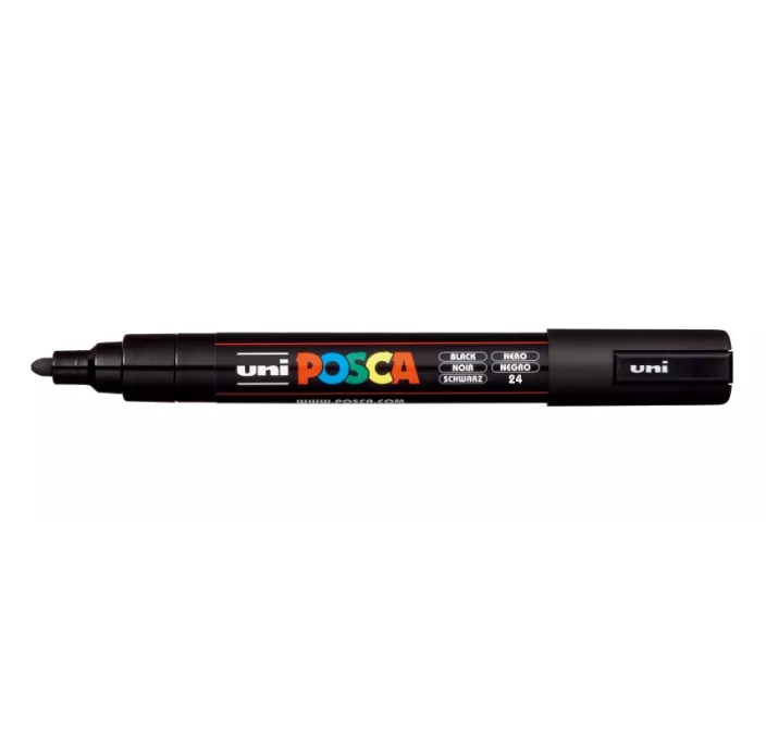ROTULADOR 2,5MM NEGRO "24" PC-5M POSCA UNI 916117