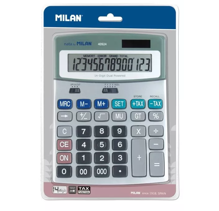 CALCULADORA 12 DIGITOS PLATA MILAN 40924BL 021742