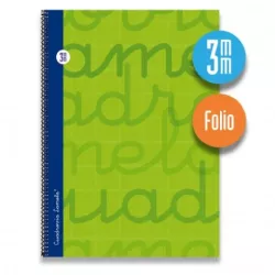 CUADERNO Fº 3MM 80H 70G TAPA DURA VERDE LAMELA 7FTE003V 537317