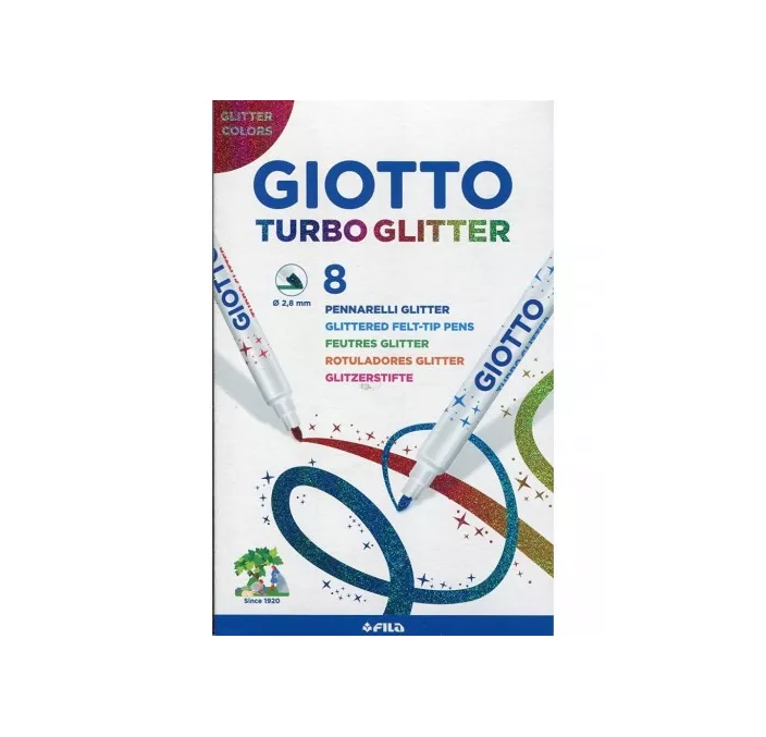 ROTULADOR ESCOLAR TURBO GLITTER PURPURINA C.8 GIOTTO 425800