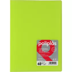 CARPETA 40 FUNDAS Fº VERDE TRANSLUCIDO POLIPLAS GRAFOPLAS 01441221