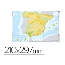 MAPA MUDO A4 ESPAÑA FISICO COLOR EDITORIAL TEIDE