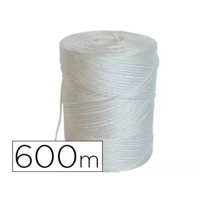 BOBINA CUERDA POLIPROPILENO RAFIA BLANCA 600 METROS LIDERPAPEL 21679