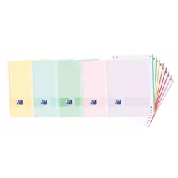 CUADERNO ESPIRAL MICROPERFORADO A4 5X5 160H 90GRS POIPROPILENO PASTEL OXFOR