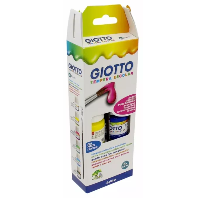 TEMPERA 25ML SURTIDO 6 COLORES + PINCEL GIOTTO 356600