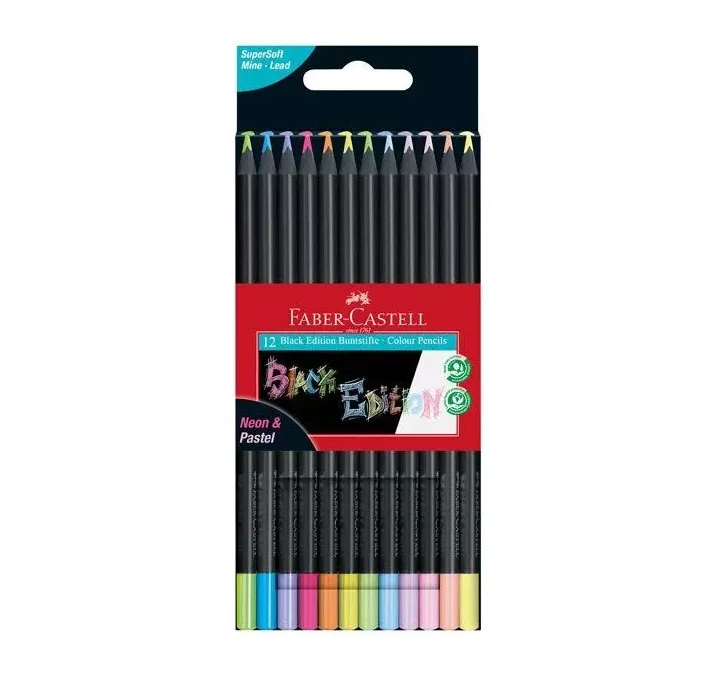 PINTURA MADERA BLACK EDITION C12 NEON Y PASTEL FABER-CASTELL 116410
