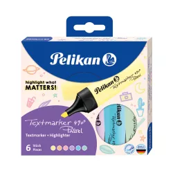 MARCADOR FLUORESCENTE 6 COLORES PASTEL PELIKAN 817325