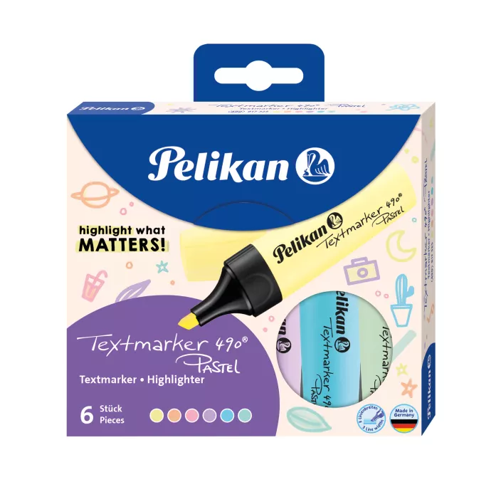 MARCADOR FLUORESCENTE 6 COLORES PASTEL PELIKAN 817325