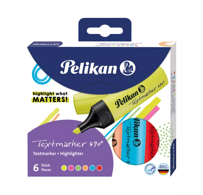 MARCADOR FLUORESCENTE 6 COLORES PELIKAN 814065