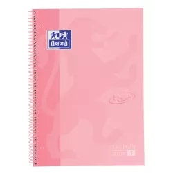 CUADERNO ESPIRAL A4 5X5 80H 90GRS T/E/D ROSA PASTEL OXFORD 400117272