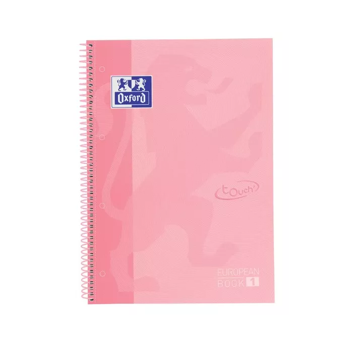 CUADERNO ESPIRAL A4 5X5 80H 90GRS T/E/D ROSA PASTEL OXFORD 400117272