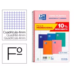 CUADERNO ESPIRAL Fº 4X4 80H 90GRS PP SURTIDO CLASIC OXFORD 400091366