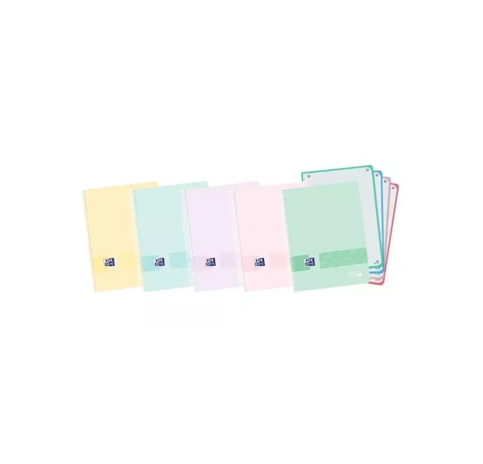 CUADERNO ESPIRAL A5 5X5 120H 90G MICROPERFORADO PP PASTEL OXFORD 400166695