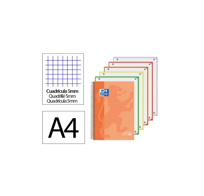 CUADERNO ESPIRAL A4 5X5 120H 90G MICROPER. PP OXFORD 400196862
