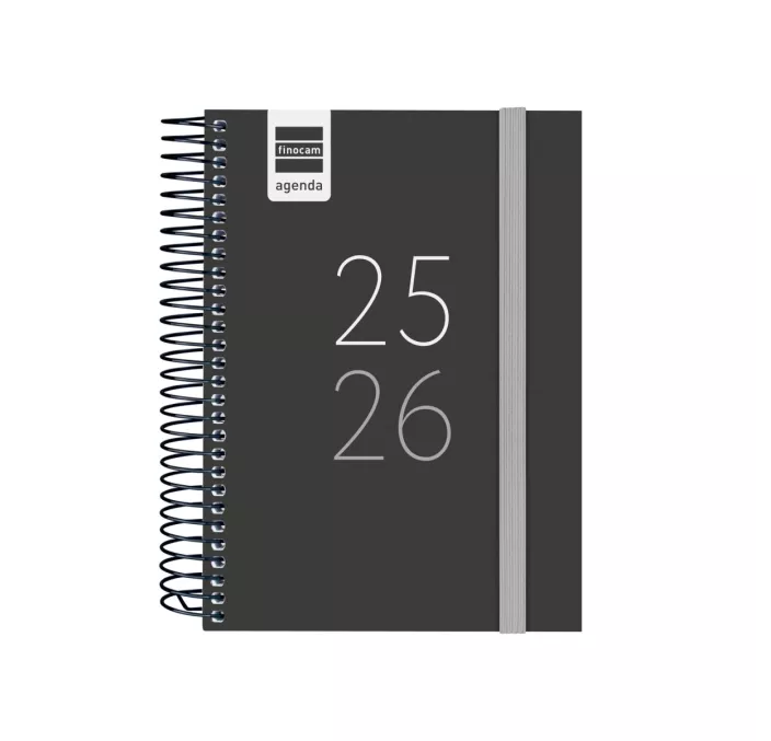 AGENDA ESCOLAR 25/26 1/8 DIA PAGINA SEC NEGRO FINOCAM 634264026