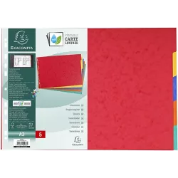 SEPARADORES CARTULINA LUSTRADA 400GR A3 5 COLORES EXACOMPA 2905E
