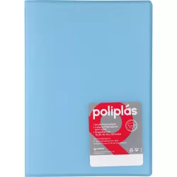 CARPETA 40 FUNDAS Fº AZUL PASTEL TRASLUCIDO POLIPLAS GRAFOPLAS 01441291