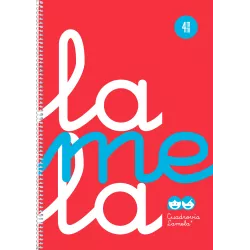 CUADERNO Fº 4MM 80H 90G TAPA PLASTIC ROJO FLUOR LAMELA 7FTP04RJ