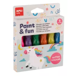 TEMPERA BOTE PINCEL COLORES PURPURINA 6U 13ML APLI 19912