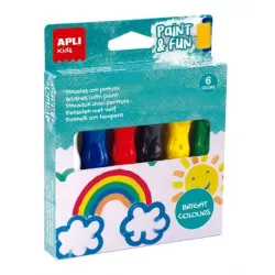 TEMPERA BOTE PINCEL COLORES BASICOS 6U 13ML APLI 19415