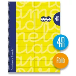 CUADERNO Fº 4MM 80H 70G T.DURA AMARILLO LAMELA 7FTE004AM