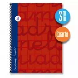 CUADERNO 4º 3MM 80H 70G TAPA DURA ROJO LAMELA 7CTE003R 797070