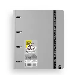 CARPEBLOCK PP FOAM 4ANILLAS C/RECAMBIO 100H 5X5 GRIS CARCHIVO 12477475